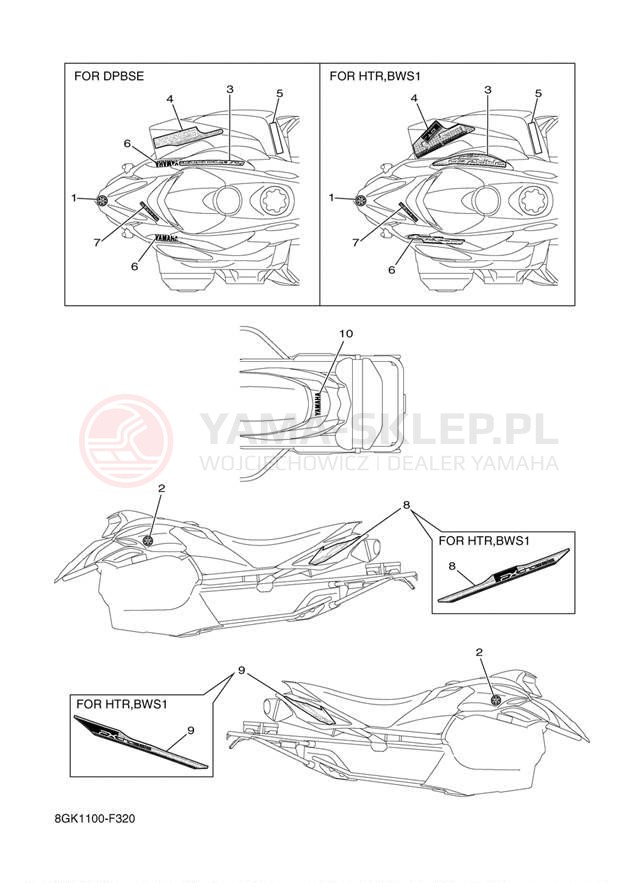 Schemat "naklejki" do Yamaha PHAZER GT PZ50GTW