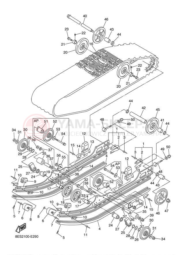 Schemat "Zawieszenie gąsiennicy" do Yamaha NYTRO RS90NL/RS90L