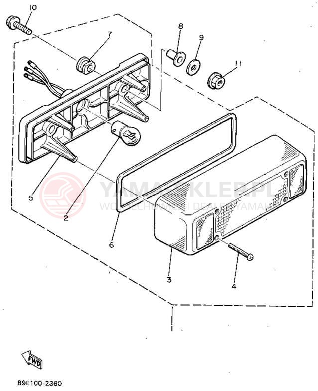 Schemat "lampa tył" do Yamaha OVATION LE CS340EU
