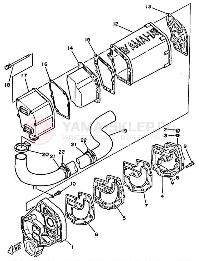 Schemat "wydech" do Yamaha WAVE JAMMER WJ500G