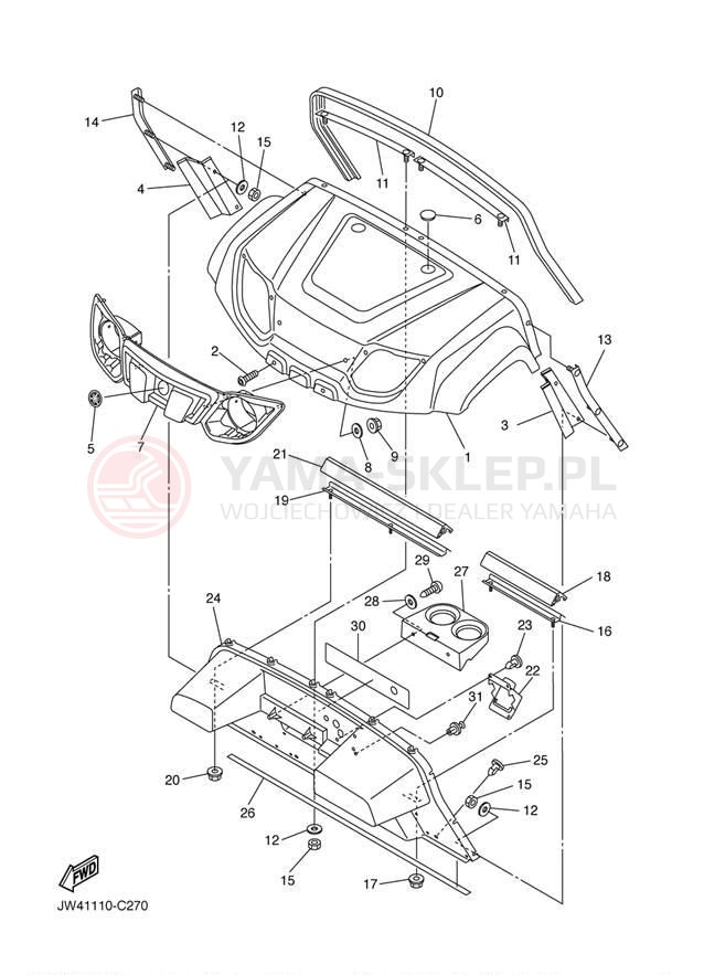 Schemat "obudowa" do Yamaha PRO HAULER 700 YXP700AT