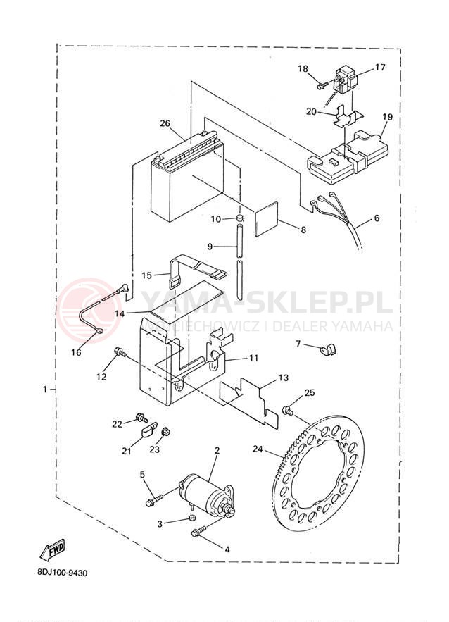 Schemat "układ elektryczny" do Yamaha PHAZER 500 PZ500D