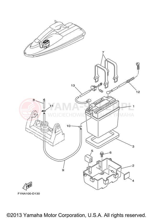 Schemat "układ elektryczny" do Yamaha WAVERUNNER SUPER JET SJ700BJ