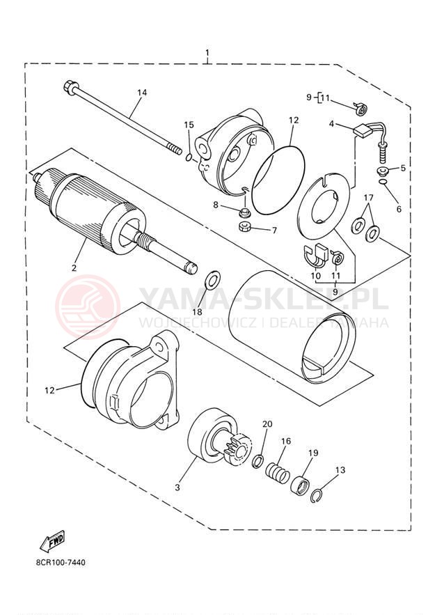Schemat "rozrusznik" do Yamaha SX500R SX500D