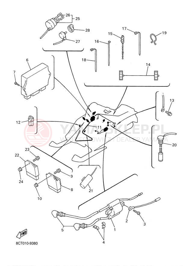 Schemat "układ elektryczny" do Yamaha SX500R SX500D