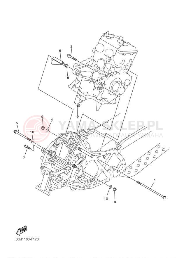 Schemat "Mocowanie silnika" do Yamaha VENTURE LITE PZ50VTAW