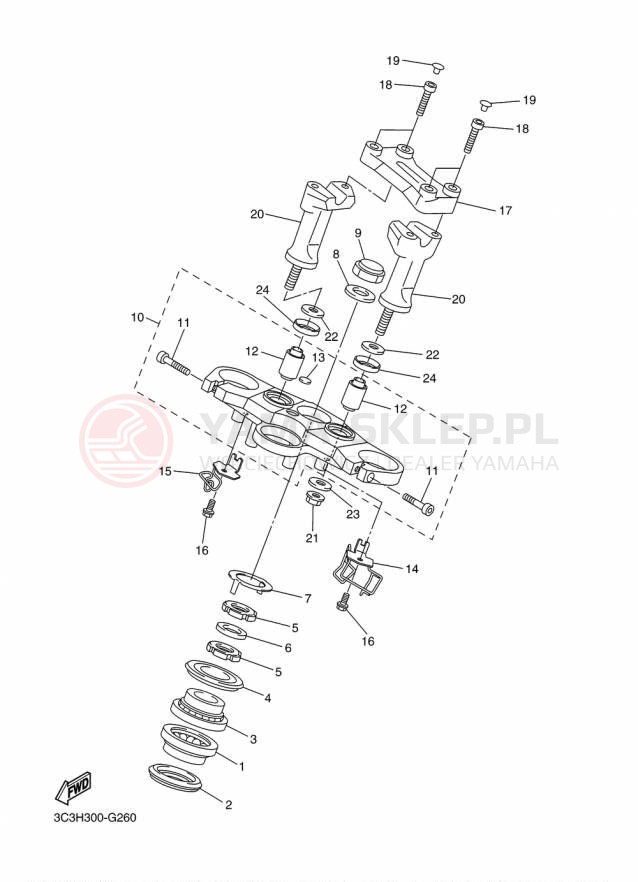 Schemat "Półki zawieszenia" do Yamaha FZS1 FZS10FGY/FZS10FCGY