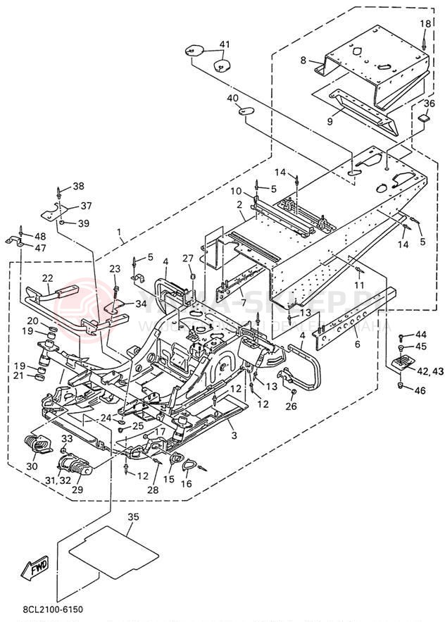 Schemat "rama" do Yamaha VMAX 500 DX VX500DXW