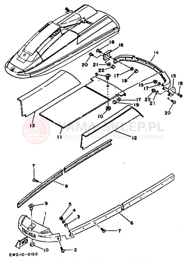 Schemat "GUNWALE - MAT" do Yamaha SUPER JET SJ650P