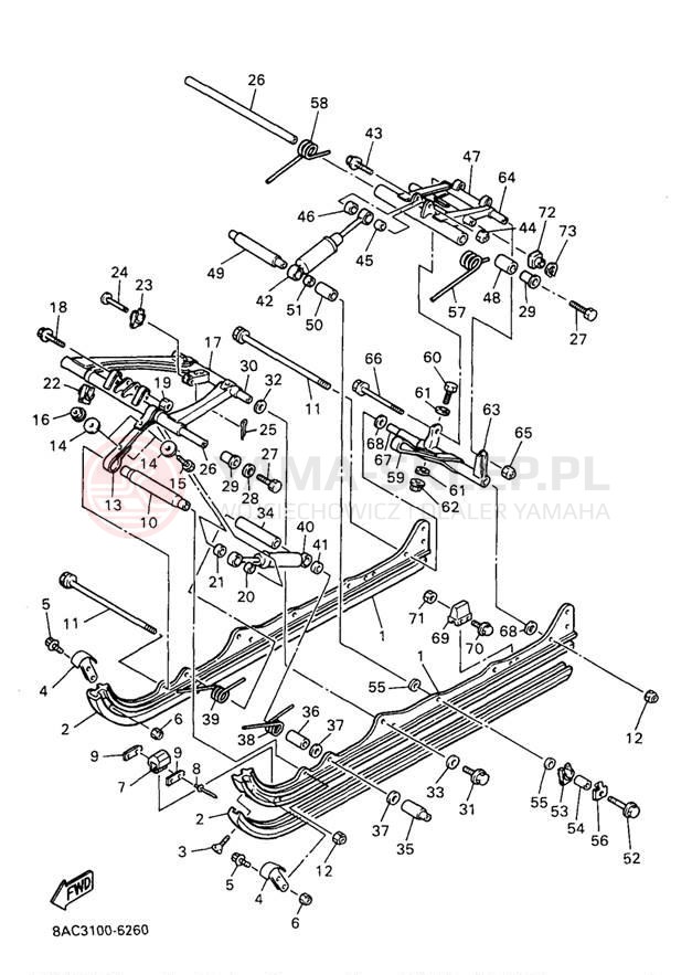 Schemat "Zawieszenie gąsiennicy" do Yamaha VK540 II VK540EA
