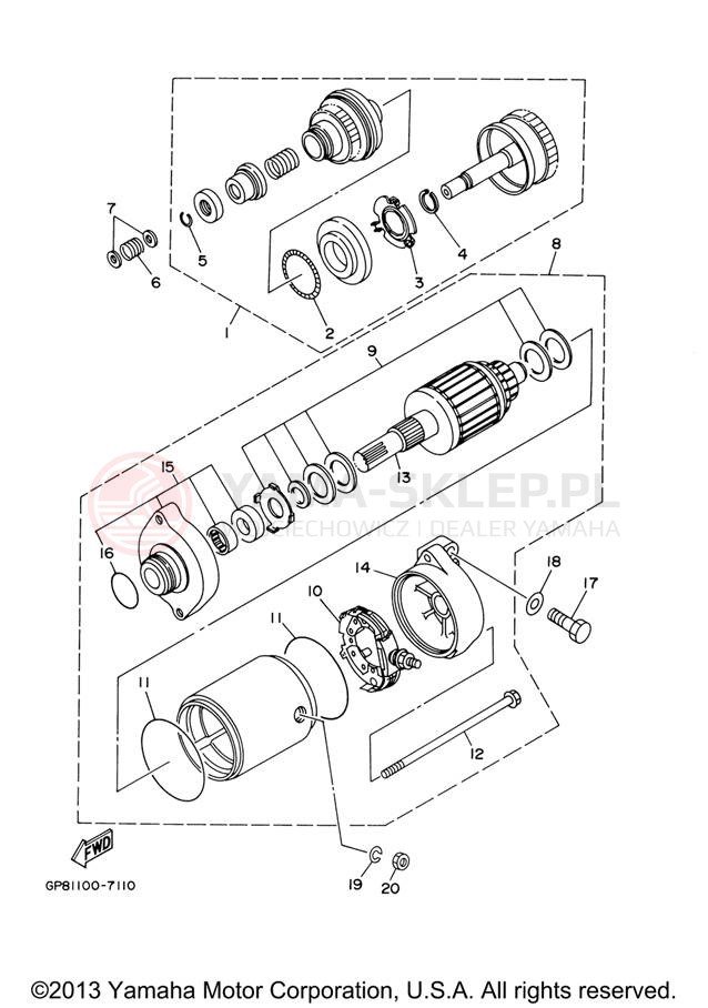 Schemat "rozrusznik" do Yamaha GP1300-G E/GP1300-G