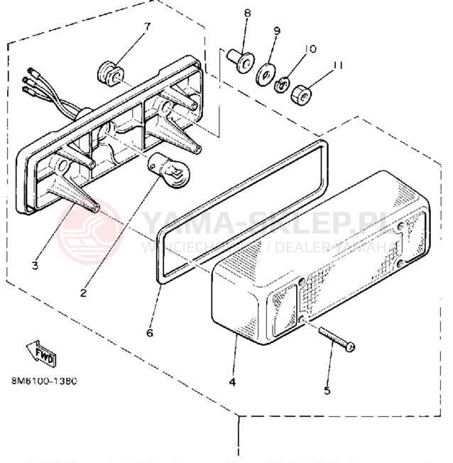 Schemat "lampa tył" do Yamaha SRV SR540M