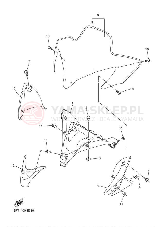 Schemat "Szyba" do Yamaha ATTAK GT RXW10GTW/RXW10W