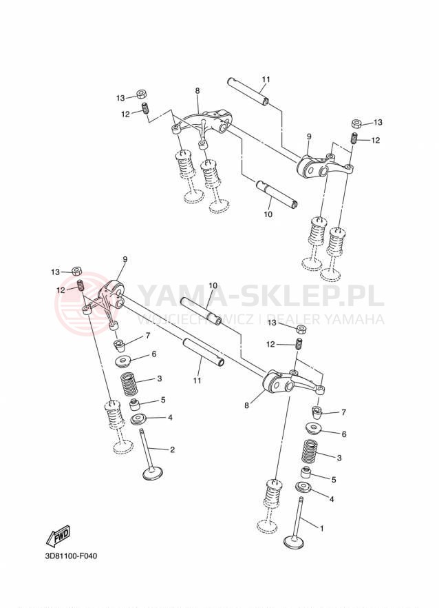Schemat "zawory" do Yamaha V STAR 1300 XVS13AFCS/XVS13AFS