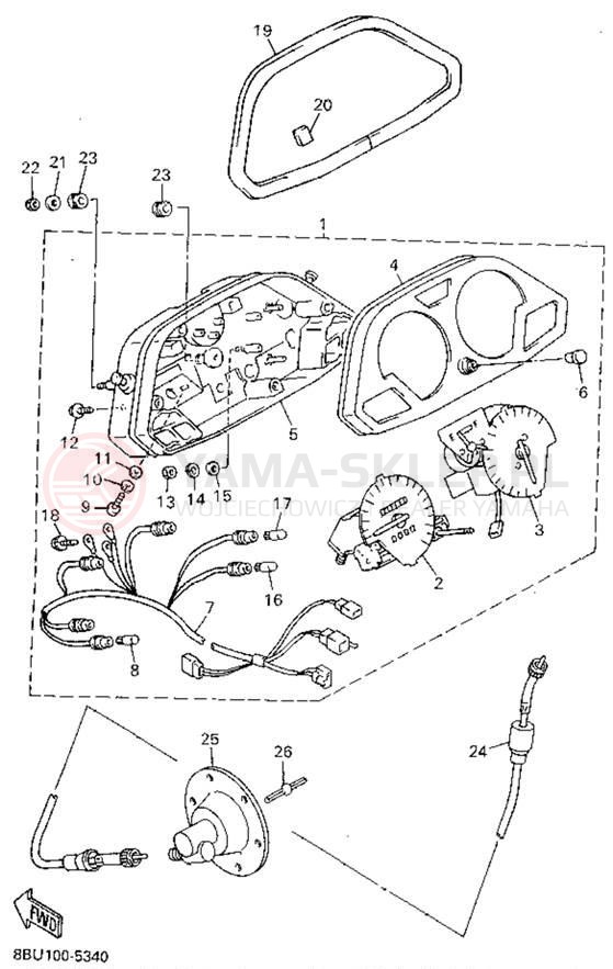 Schemat "licznik" do Yamaha VMAX-4 800 VX800V