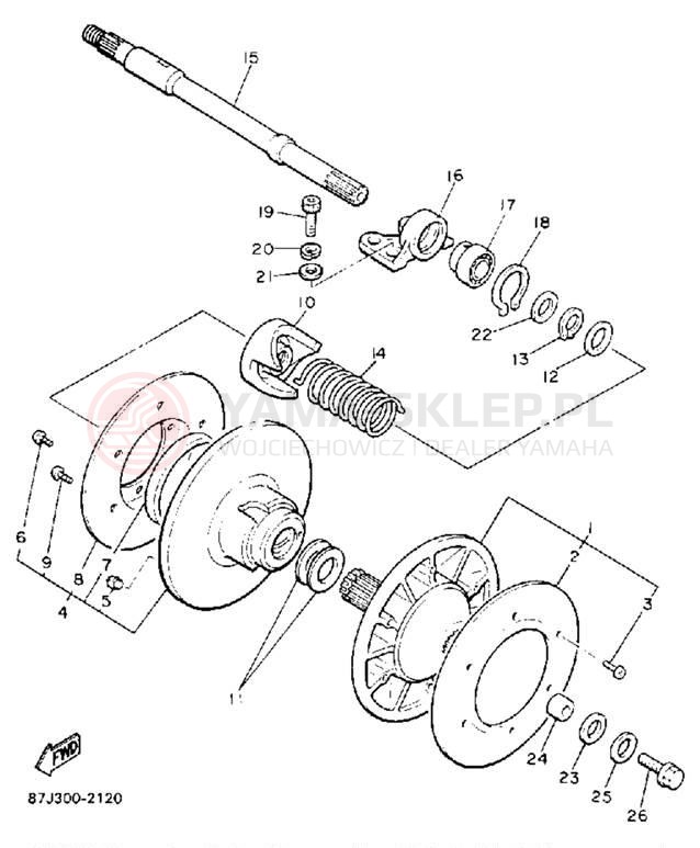 Schemat "Przeniesienie napędu" do Yamaha PHAZER II ST PZ480STT