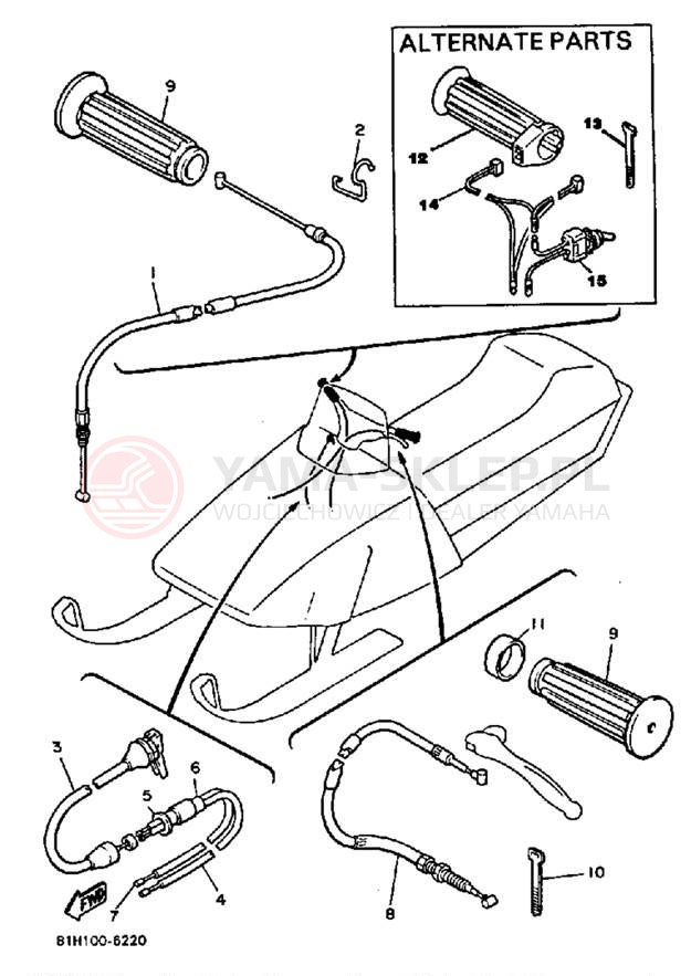 Schemat "Układ chlodzenia" do Yamaha PHAZER PZ480K