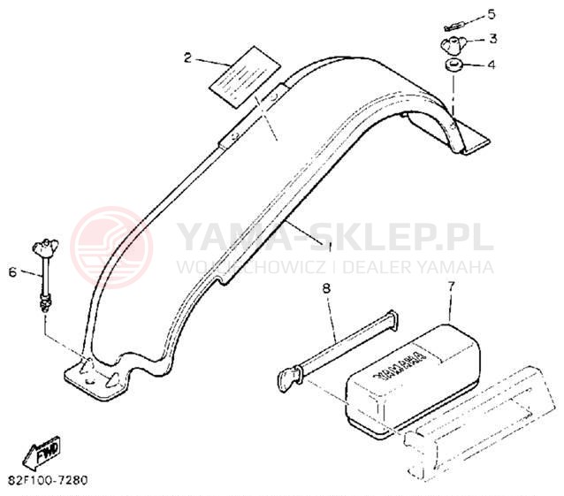 Schemat "GUARD - LUGGAGE BOX" do Yamaha BRAVO LT (LONG TRACK) BR250TT