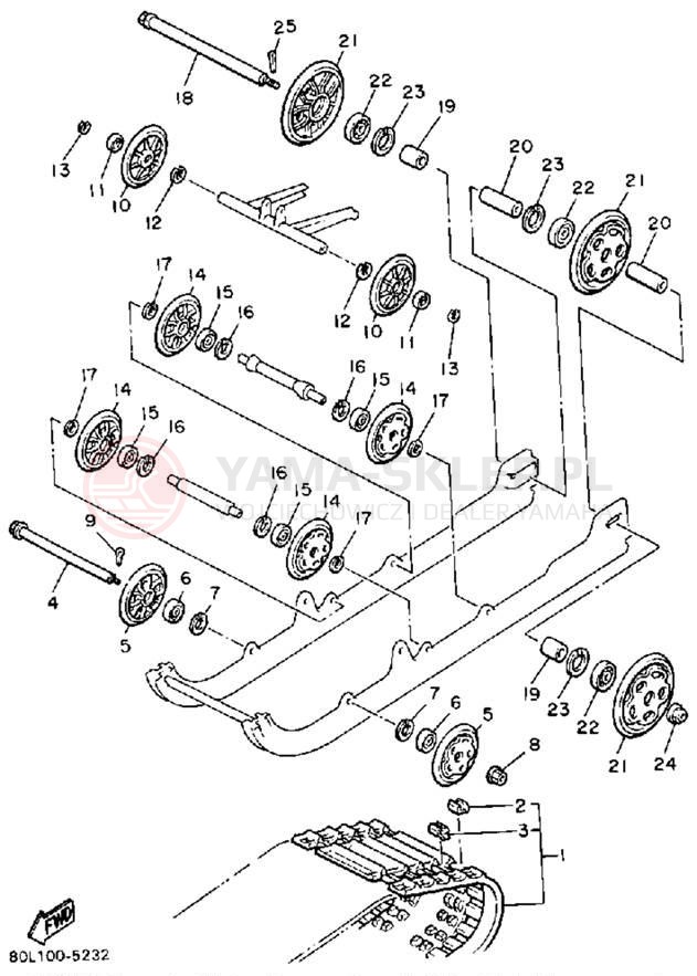 Schemat "Zawieszenie gąsiennicy" do Yamaha PHAZER PZ480N