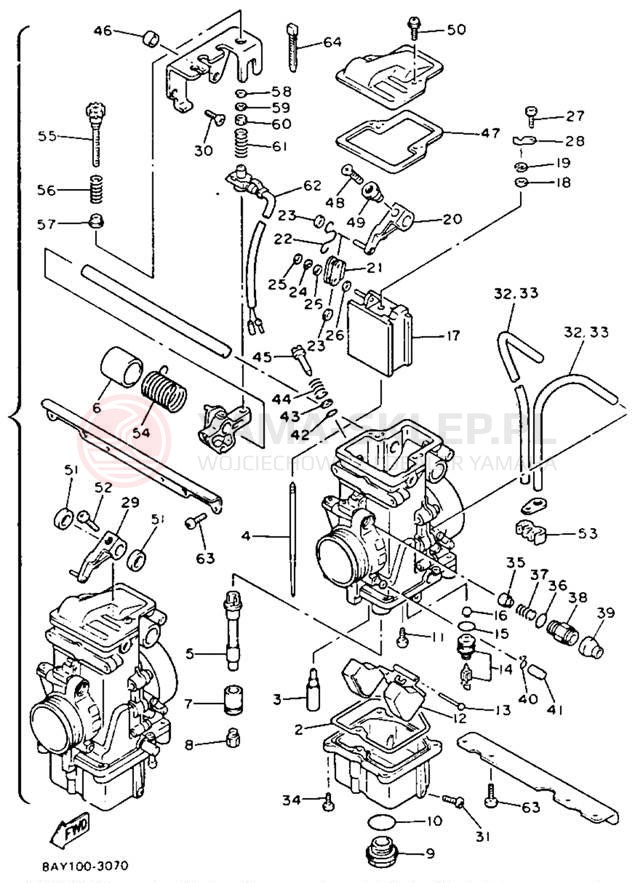 Schemat "Gaźnik" do Yamaha EXCITER II SX EX570SXT