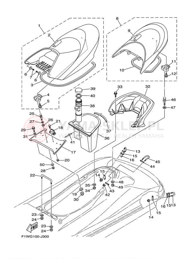 Schemat "Siedzenie i schowek" do Yamaha FX SUPER HIGH OUTPUT FX1800K