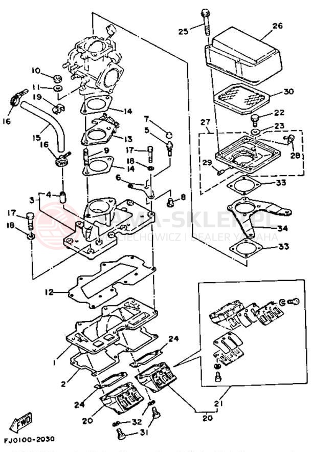 Schemat "Filtr powietrza" do Yamaha WAVE RUNNER III WRA650R