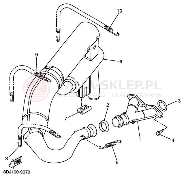 Schemat "Wydech końcowy" do Yamaha PHAZER 500 PZ500C