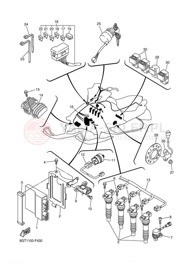 Schemat "układ elektryczny" do Yamaha APEX RTX RX10RTW