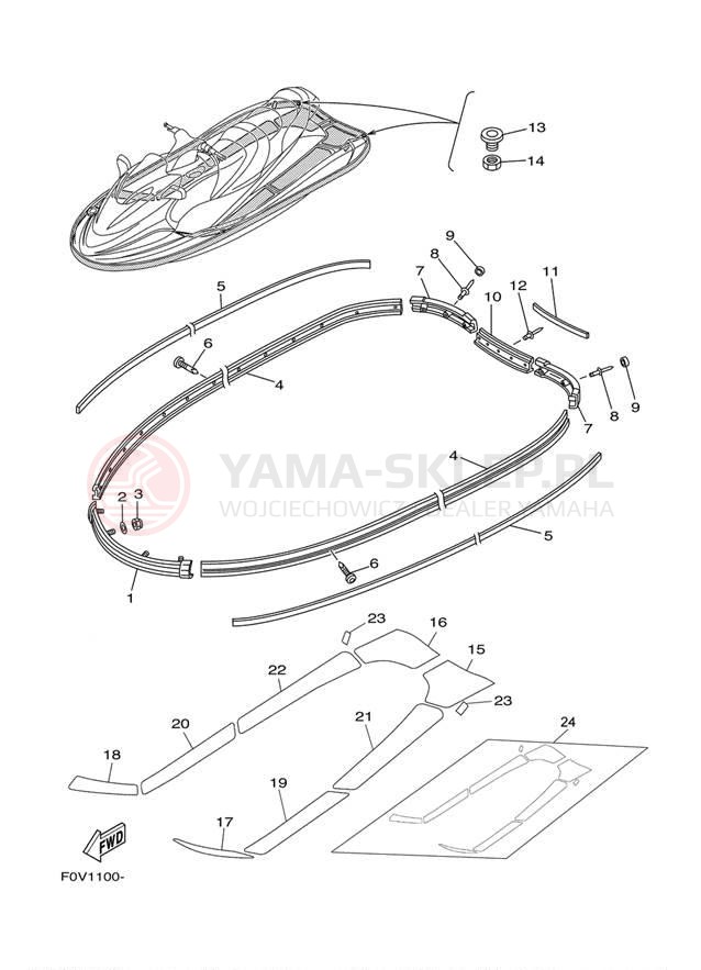 Schemat "GUNWALE - MAT" do Yamaha XLT1200 XA1200AB