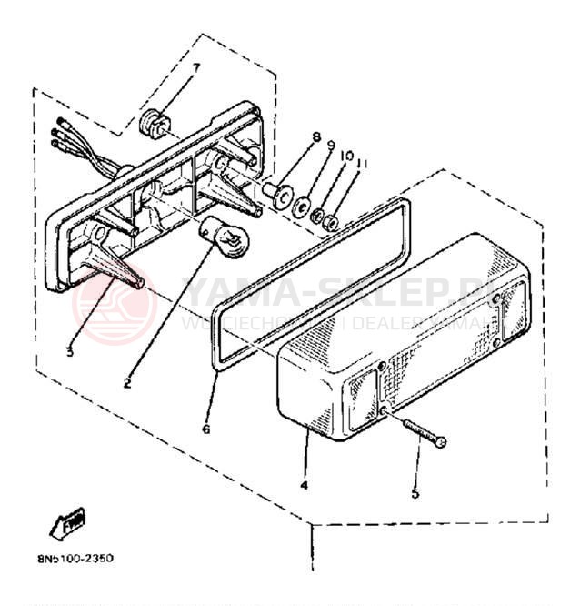 Schemat "lampa tył" do Yamaha SS440 SS440H
