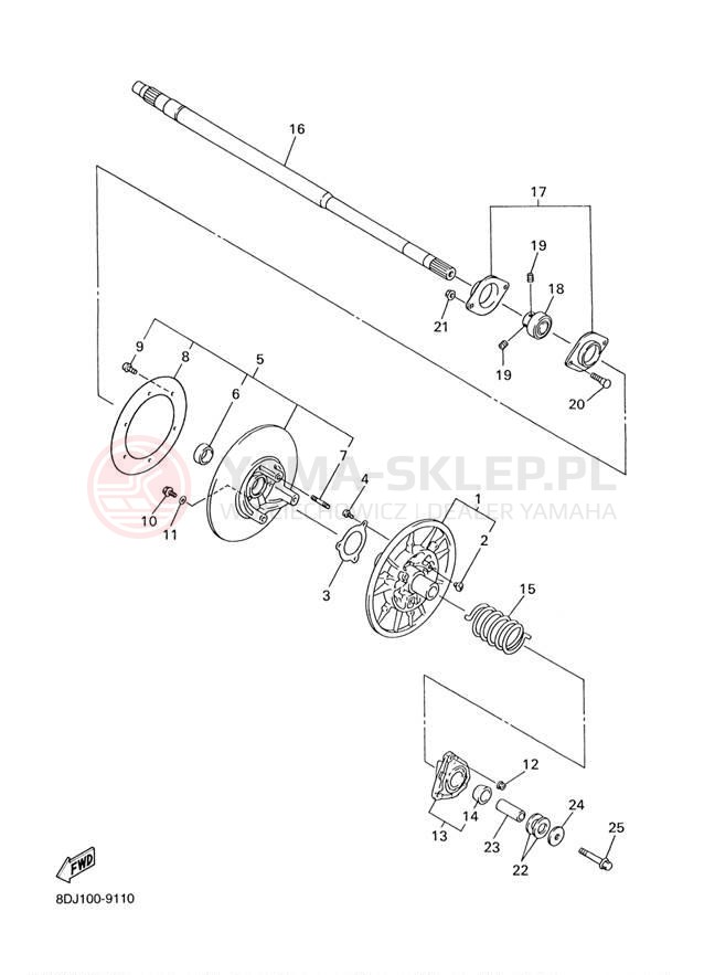 Schemat "Przeniesienie napędu" do Yamaha PHAZER MOUNTAIN LITE PZ500MLD
