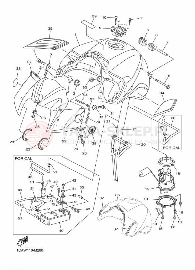 Schemat "zbiornik paliwa" do Yamaha FZS1 FZS10FGY/FZS10FCGY