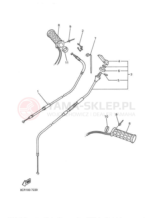 Schemat "Układ chlodzenia" do Yamaha VENTURE 500 VT500D/VX500DXD