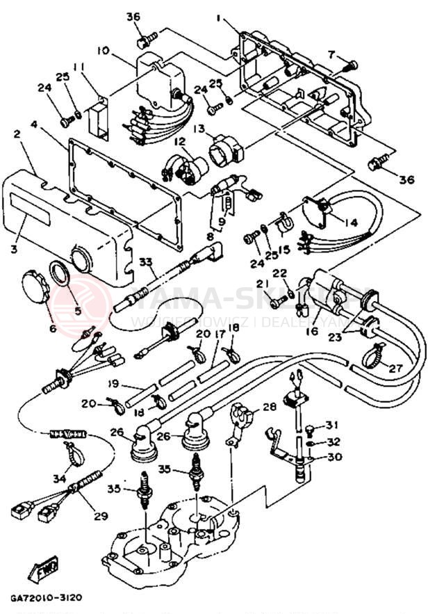 Schemat "układ elektryczny" do Yamaha WAVE BLASTER WB700S