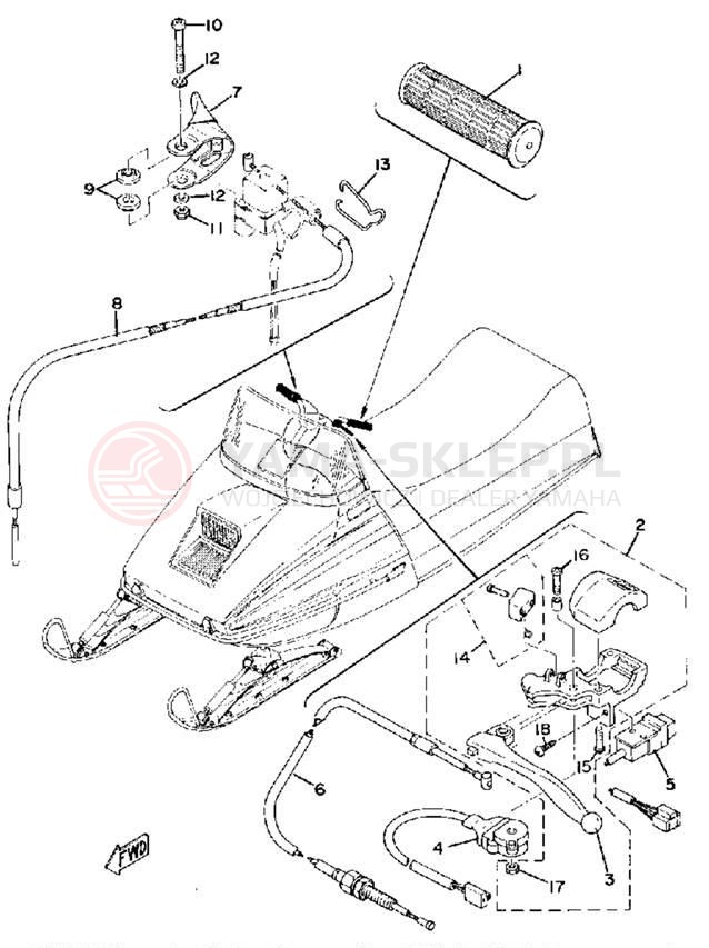 Schemat "GRIP WIRING" do Yamaha GP440A