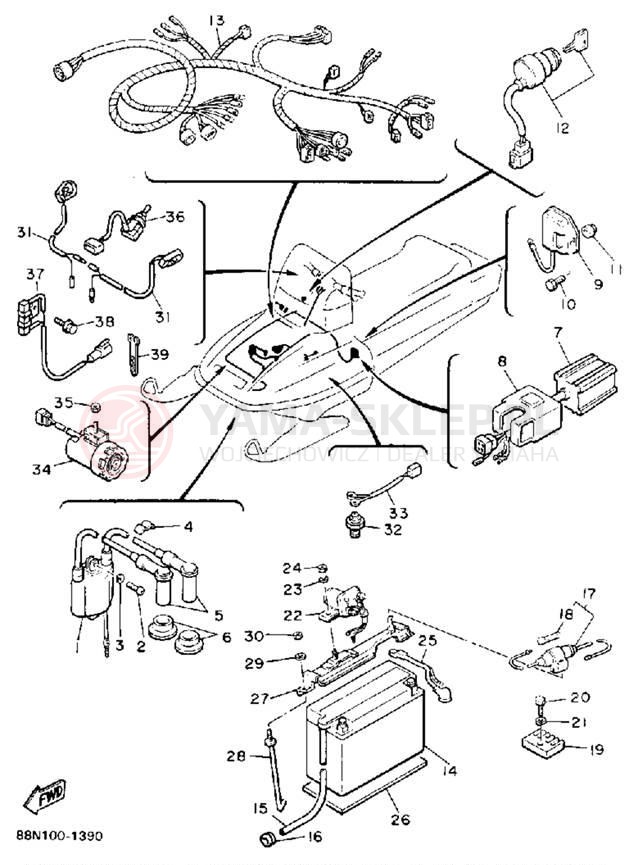 Schemat "układ elektryczny" do Yamaha VK540 VK540ER