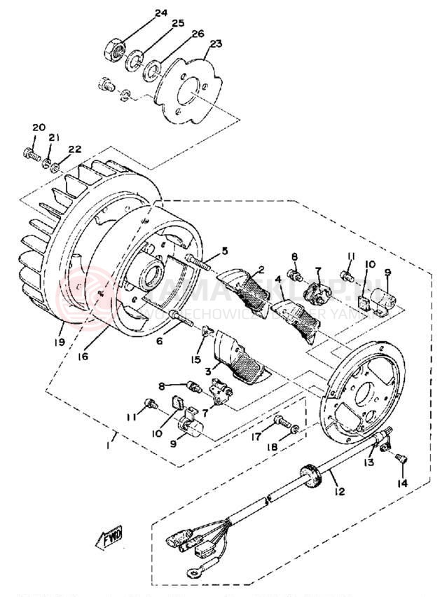 Schemat "Układ zapłonowy" do Yamaha GP440A