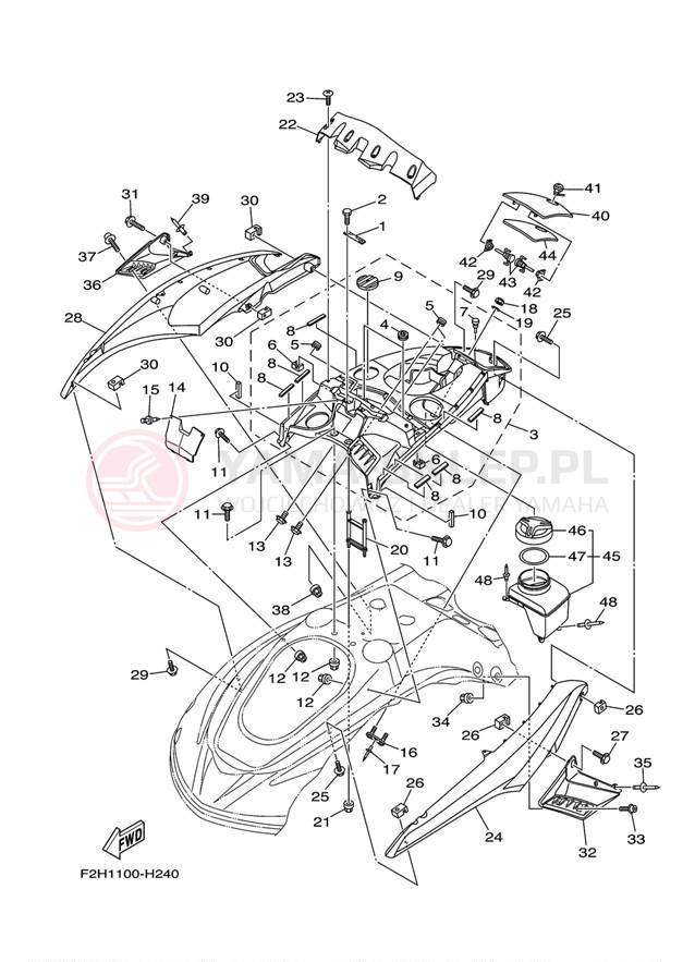 Schemat "ENGINE HATCH" do Yamaha (WAVERUNNER FX HO) FY1800K