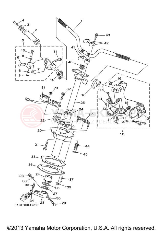 Schemat "Kierownica i osprzęt" do Yamaha GP1300-G E/GP1300-G