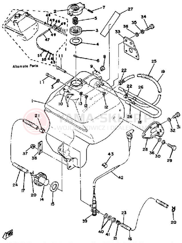 Schemat "zbiornik paliwa" do Yamaha ET250D