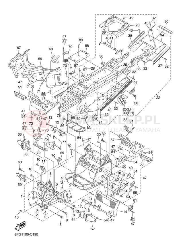 Schemat "rama" do Yamaha RX WARRIOR RXW10J/RXW10SJ