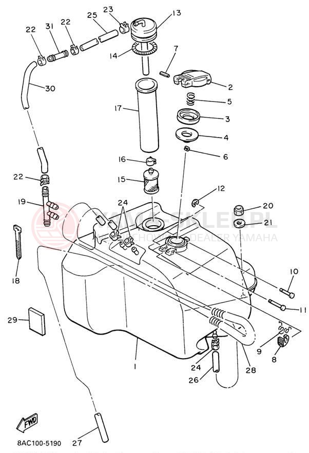 Schemat "zbiornik paliwa" do Yamaha VK540 II VK540EW