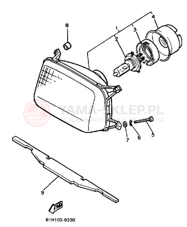 Schemat "Lampa przód" do Yamaha PHAZER PZ480K