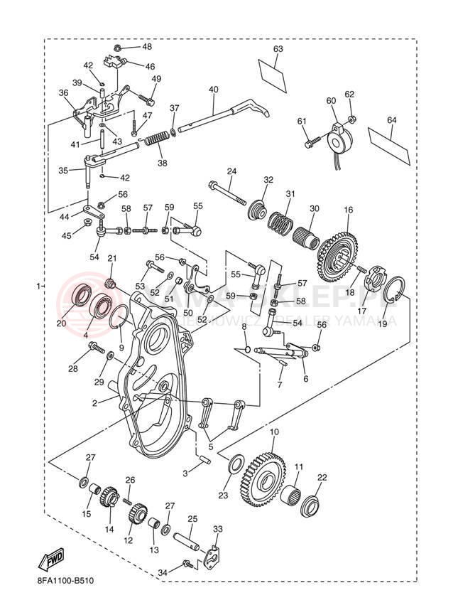 Schemat "REVERSE GEAR KIT" do Yamaha RX-1 MOUNTAIN RX10MJ/RX10MSJ