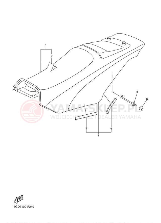 Schemat "siedzenie" do Yamaha ATTAK GT RXW10GTW/RXW10W