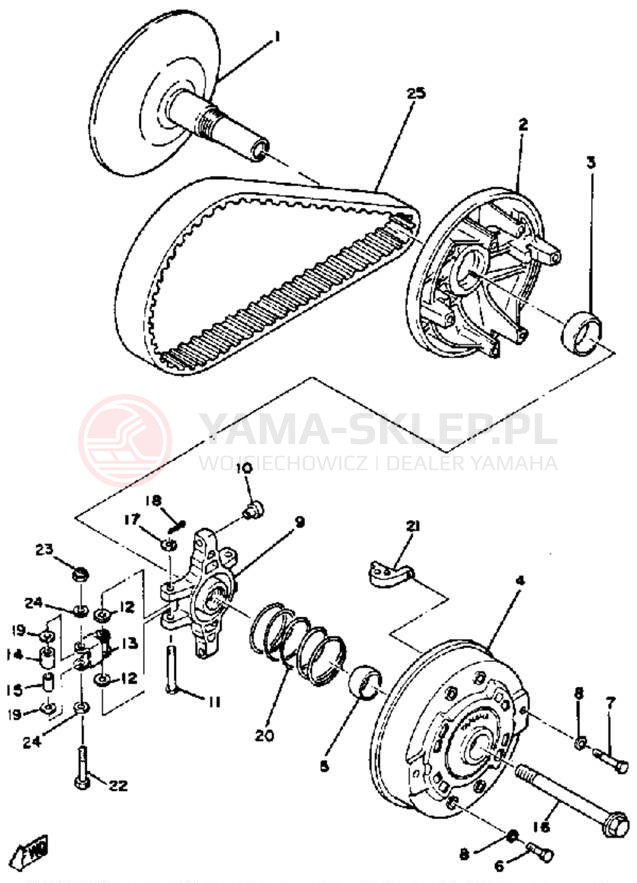 Schemat "PRIMARY SHEAVE" do Yamaha ET250C