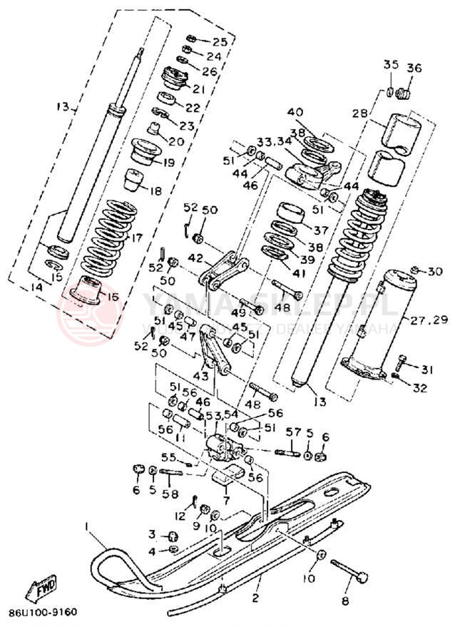 Schemat "płozy" do Yamaha SR540RSR