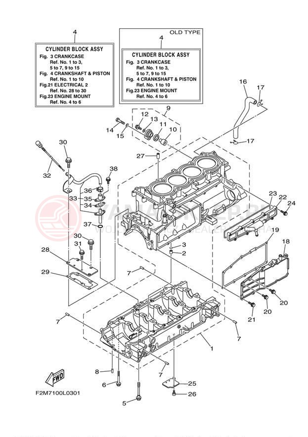 Schemat "Obudowa silnika" do Yamaha VXR VX1800AL