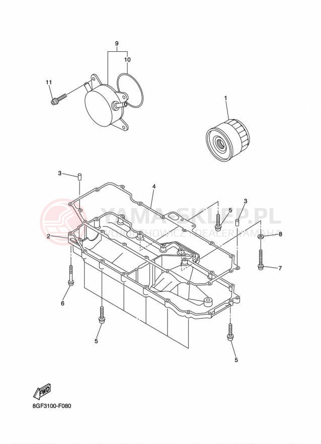 Schemat "Filtr oleju" do Yamaha SRVIPER X TX LE SR10XLFO