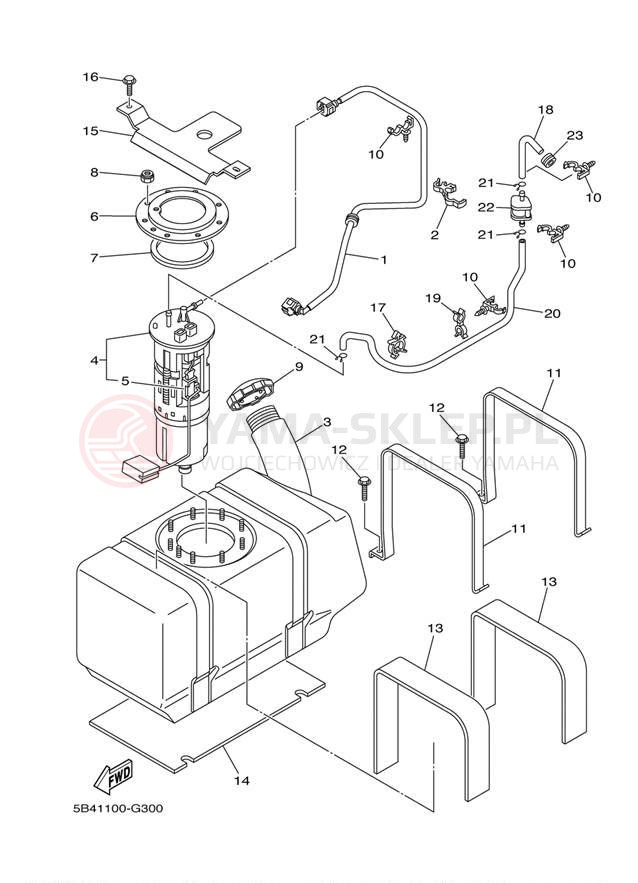Schemat "zbiornik paliwa" do Yamaha YXR7FSPD